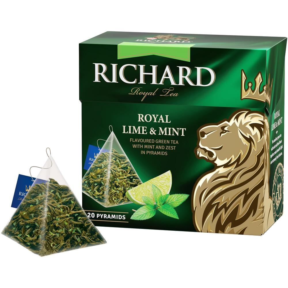 Royal Lime & Mint, flavoured green tea in pyramids, 20х1,7g