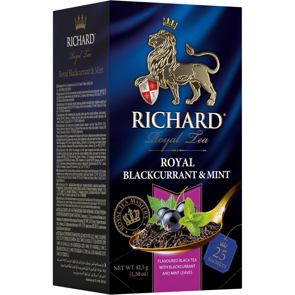 Royal Blackcurrant & Mint, flavoured black tea in sachets, 42.5 g