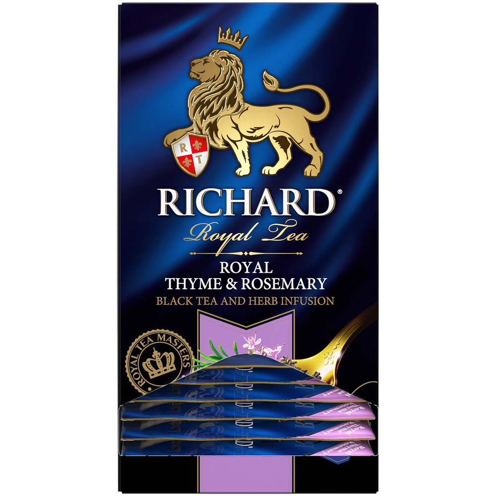Royal Thyme & Rosemary, flavoured black tea in sachets, 25х2g