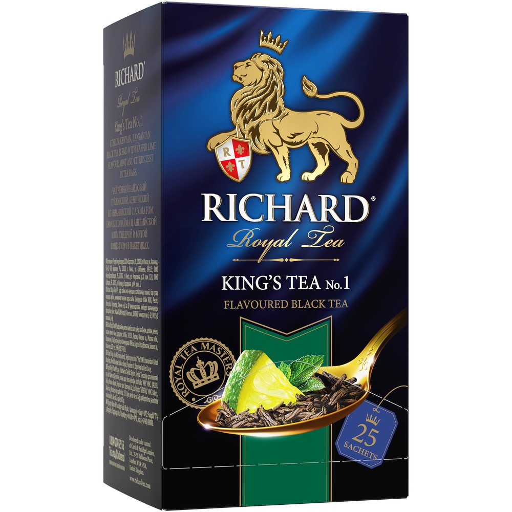 King's Tea №1, flavoured black tea in sachets 25x2g