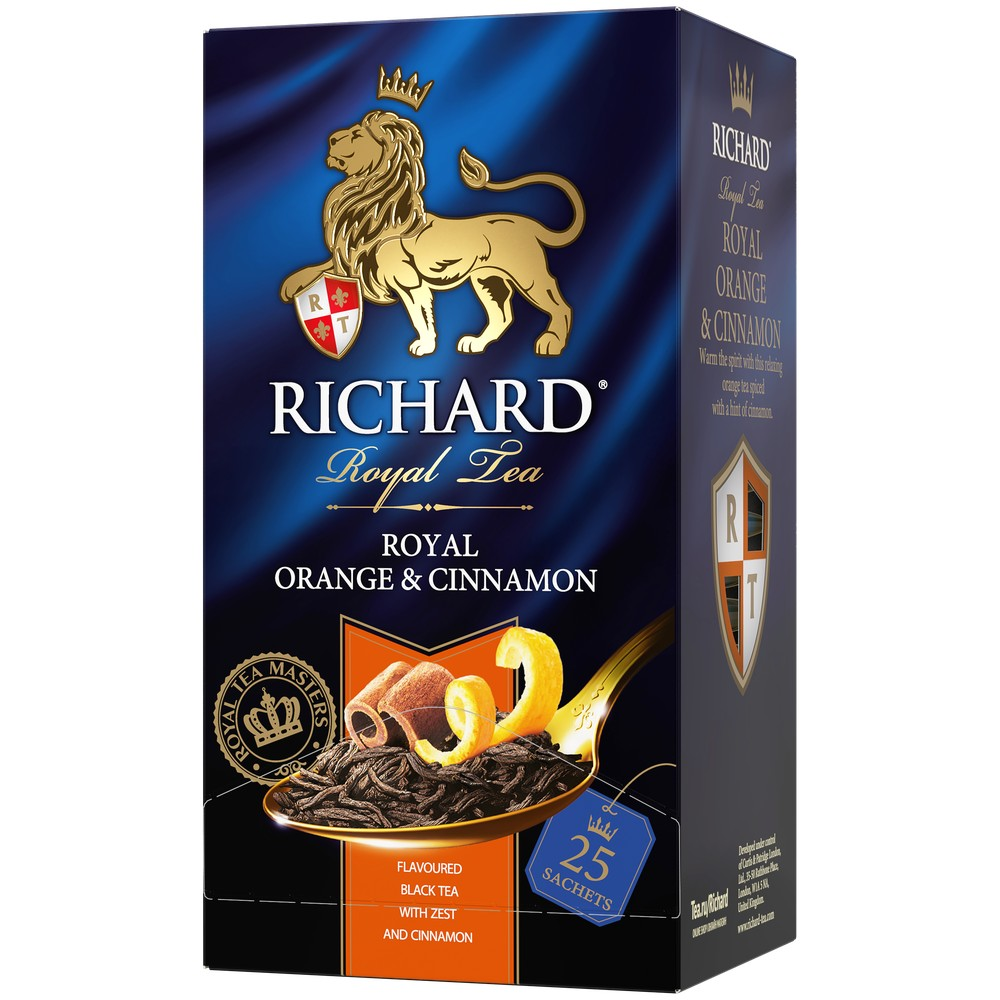 Royal Orange & Cinnamon, flavoured black tea in sachets, 25х2g