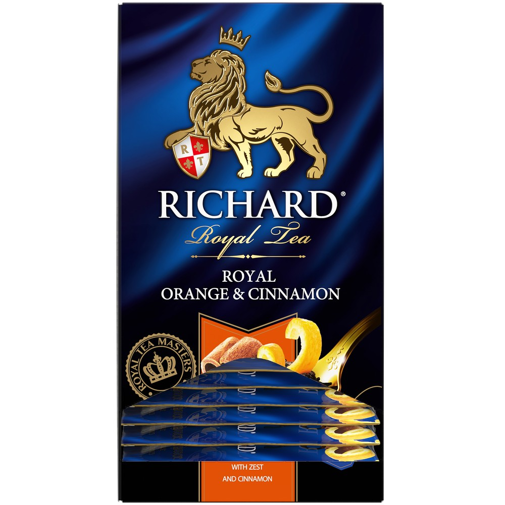 Royal Orange & Cinnamon, flavoured black tea in sachets, 25х2g